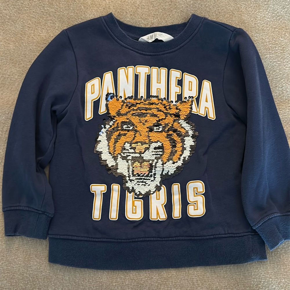 H&M panthers/ Tigers sequence sweaters- 5T/6